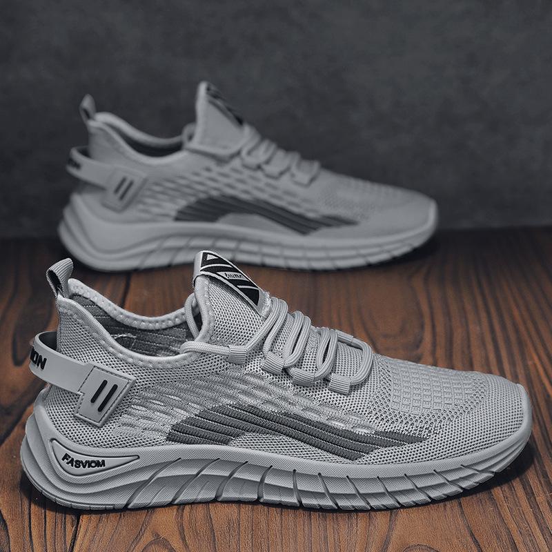Весенняя новая мужская обувь дышащая сетчатая вязаная повседневная обувь универсальная спортивная обувь для бега модные кокосовые кроссовки