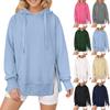 Women Oversized Hoodies Side Zipper Fleece Long Sweatshirts Lightweight Tunic Pullover