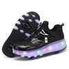 New Skates Children's Pulley Shoes Button Sneakers USB Charging Light Shoes Boys Luminous Shoes