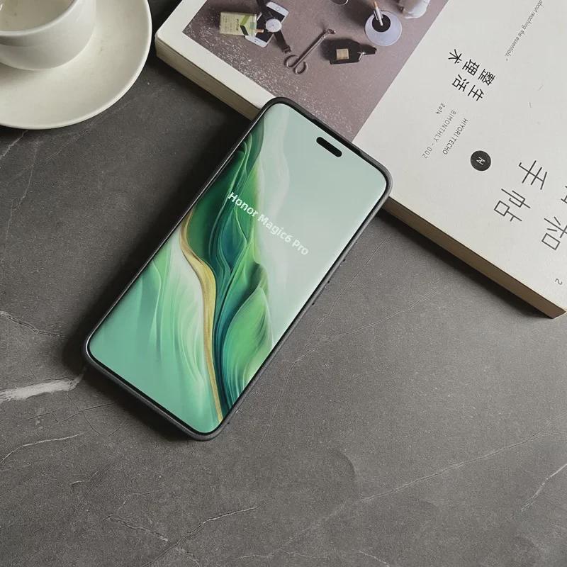 Роскошный кожаный защитный чехол от падений для Honor Magic6 Pro — простой, элегантный и профессиональный.