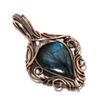 Labradorite Pendant, Handmade Gemstone 999 Copper Wire Wrapped Pendant Antique Jewelry, For Gift Silver Jewelry
