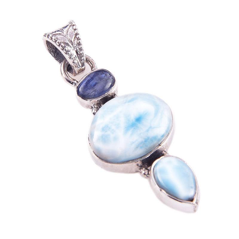 Подвеска Natural Republic из стерлингового серебра 925 пробы с кианитом, 1,60 дюйма, i6n44