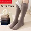 Women's Calf Socks for Autumn and Winter Warmth, Thickened and Fleece Socks, Cashmere Fleece High Thigh-high Long Socks, Knee-length Wool Socks