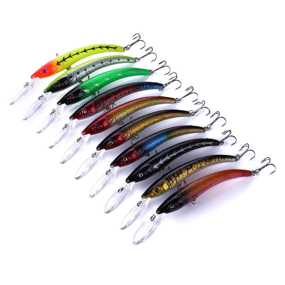 HENGJIA 1pc Minnow Fishing Lure Wobbler 3D Eyes Bionic Bass Pike Bait Fishing Tackle