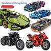 1:8 Scale Technic Motorcycle Building Blocks: DIY Racing Car Model Toy