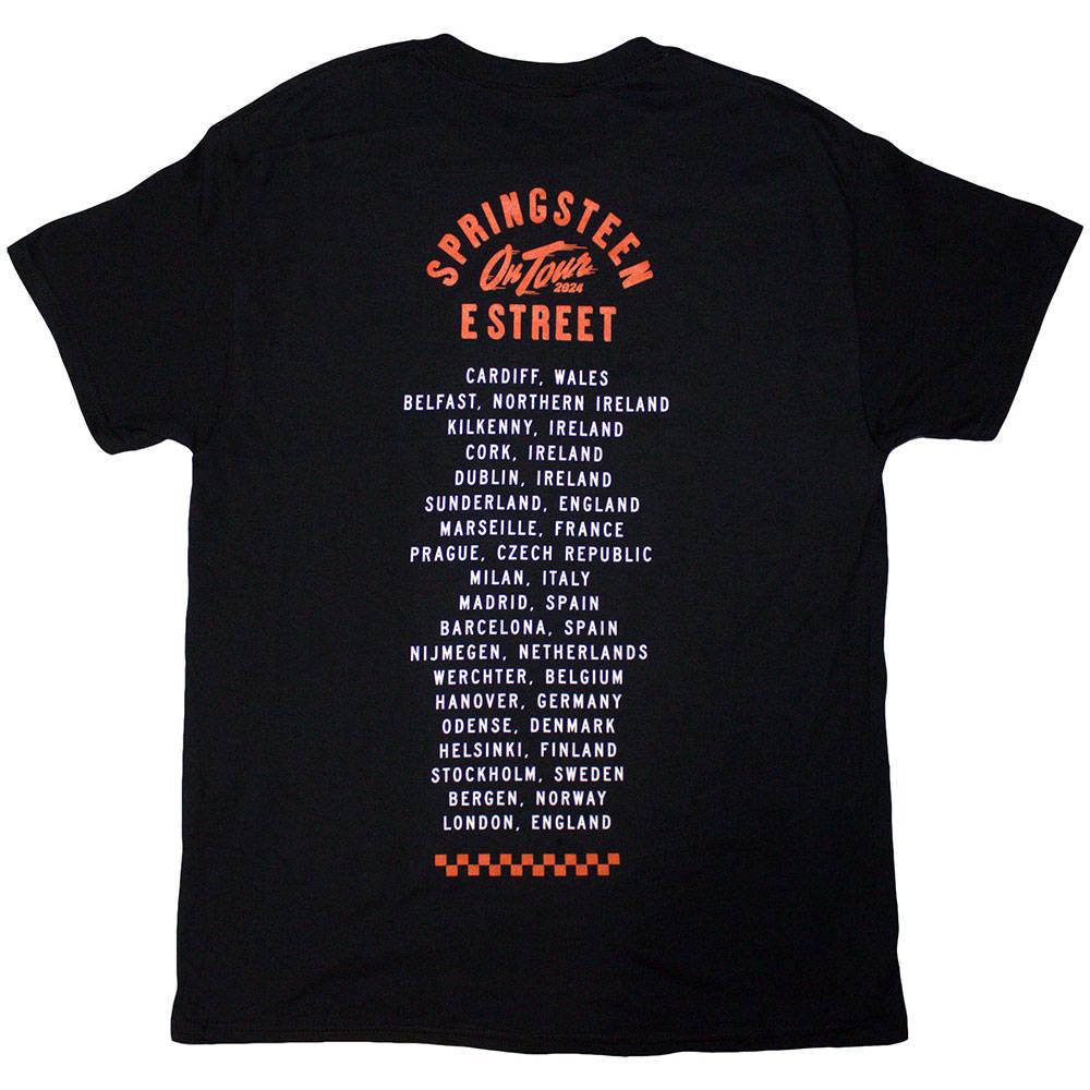 Bruce Springsteen Unisex Adult Tour ´24 Wheel Back Print T-Shirt