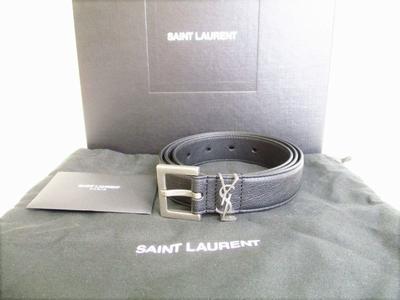 Подлинный кожаный ремень YSL Yves Saint Laurent размер 89-99 см #7974 восстановленный