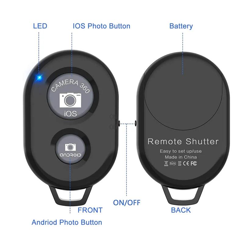 Пульт дистанционного управления камерой Bluetooth для смартфонов Беспроводной пульт дистанционного управления камерой телефона Совместимость с iPhone и Android Нажмите Фото и Видео