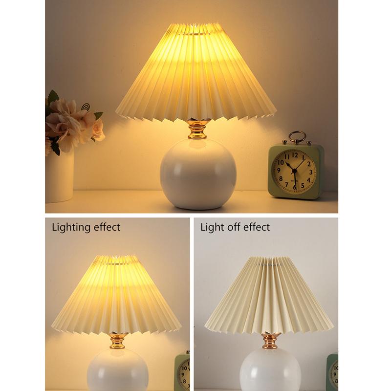 Nordic Pleated Table Lamp Diy Foldable Usb Art Atmosphere Bedroom Desk Bedside Night Light Home Decorate Table Standing Lamp