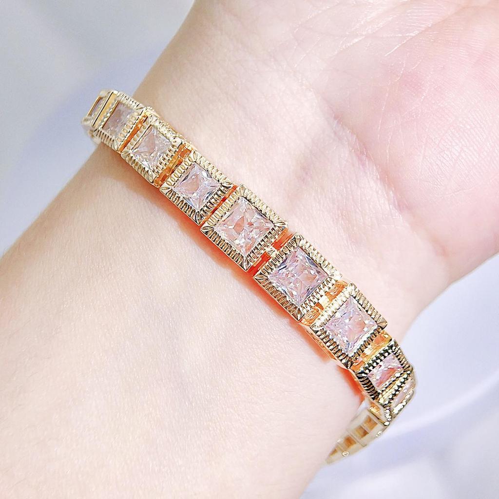 Бриллиантовый квадратный цирконий CMM AAA, классические браслеты-цепочки с подвесками, свадебные украшения для рук для женщин