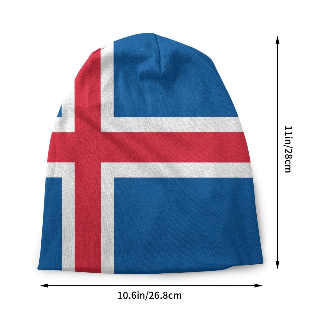 Шапка-бини с напуском в виде флага Исландии, женская уличная одежда унисекс, зимние теплые шапочки Skullies, шапки для взрослых, вязаная шапка-капюшон