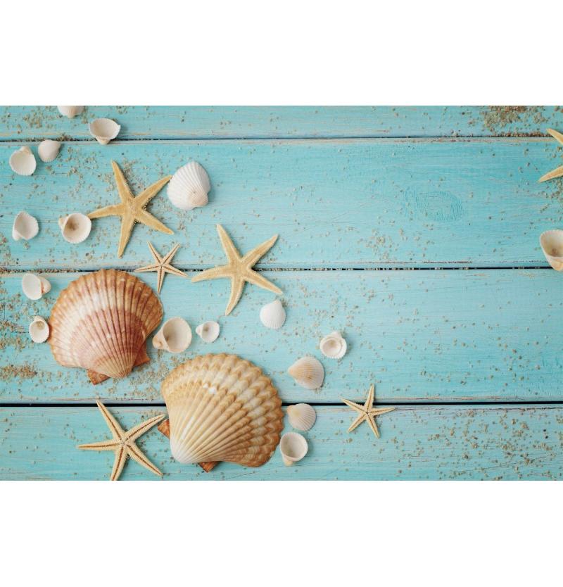 Tropical Beach Backdrop Decoration Seashell Starfish Summer Vacation For Pool Party Celebration Backgrounds For Photographs