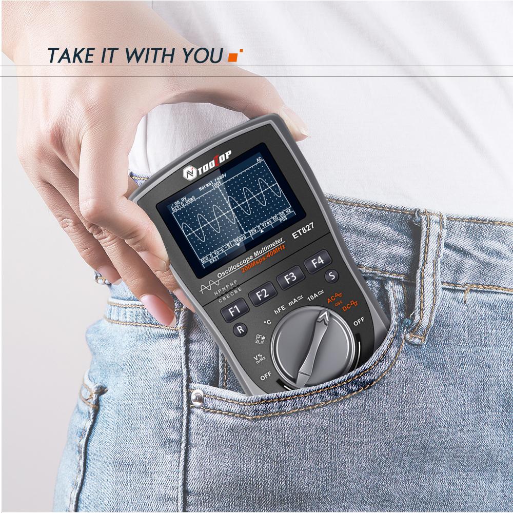 2в1 осциллограф-мультиметр, цифровой ЖК-дисплей, портативный измерительный прибор, полоса пропускания 40 МГц, 120 MSPS