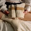 Осенне-зимние японские носки с высоким голенищем для женщин, из толстой пряжи, с вкраплениями хлопка, с ретро-узором