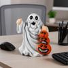 Милая статуэтка призрака из смолы 3D-скульптура Белый призрак Скульптура призрака Мультяшная фигурка на Хэллоуин Вечеринка на Хэллоуин