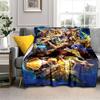 Anime Saint Seiya Glod Pattern Throws Blanket for Baby Hiking Picnic Bed Super Soft Cute kawaii Flannel Blanket birthday gift