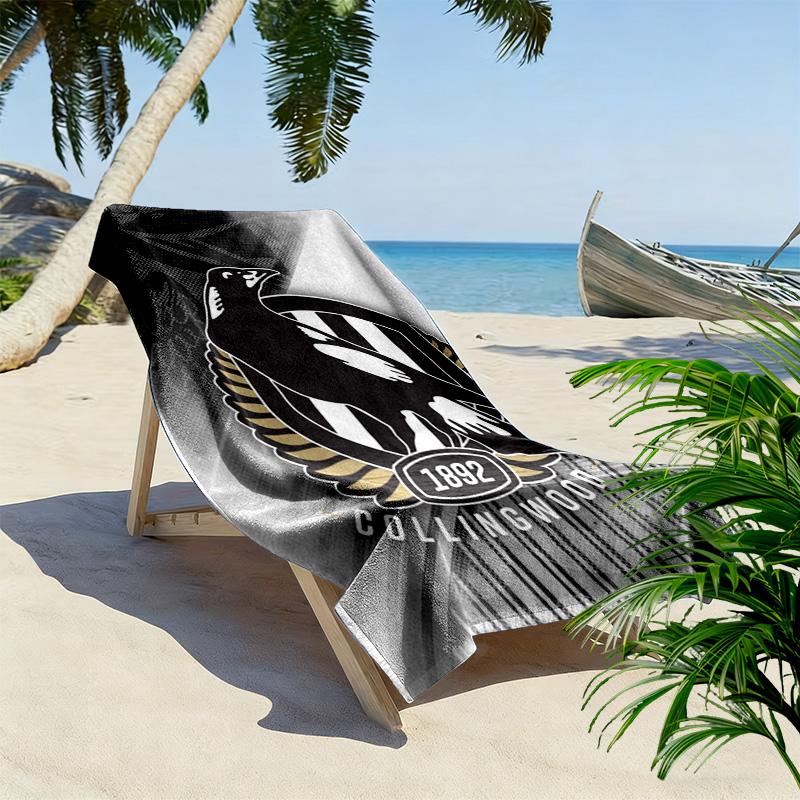 Collingwood FC 2D Flat Print Beach Towel, Large Soft Quick Dry Towel for Beach Camping SwimmingDSTJ0925301