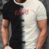 New Summer Men's Fashion T-shirt Different Colors On Both Sides Printed Men's T-shirt Top