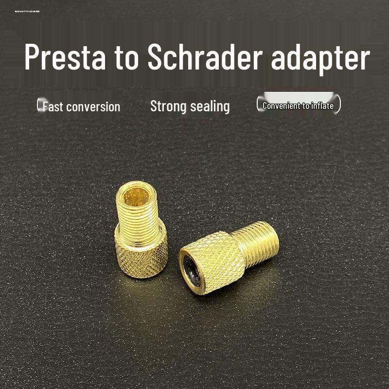 Адаптер Presta на Schrader для легкой накачки - Совместим с шоссейными велосипедами Giant и горными велосипедами французского типа