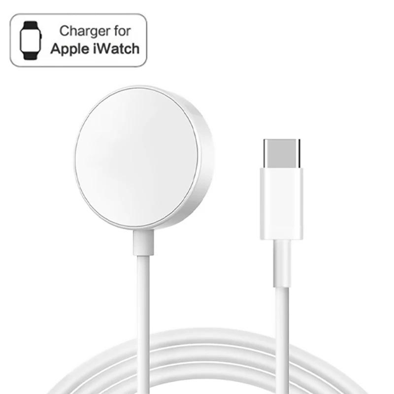 Быстрое зарядное устройство для Apple Watch Usb C, беспроводное зарядное устройство для Iwatch Series 9 8 7 Se 6 5 4 3 2 1, магнитные аксессуары для быстрой зарядки