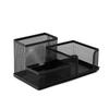 3/4 Grid Metal Mesh Pen Holder Large Capacity Makeup Brush Storage Bucket  Bedroom Decoration