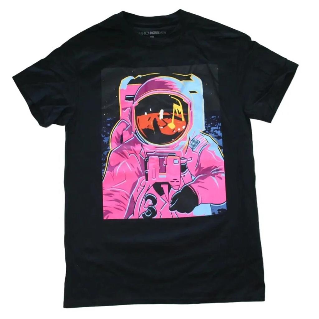 Astronaut Moon Walk Men's Graphic Print Short Sleeve T-shirt Tops Tees Unisex - NWT