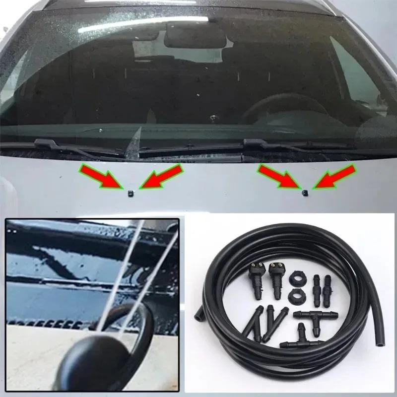 Car Auto Windshield Washer Hose Wiper Blade Pipe Jet Spray Nozzle Water Fluid Tube Joiner Universal Connector Replacement Kit Hoses Windshield Washer