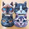 3D Gray Shorthair Cat Coin Purse: Realistic Animal Head Design
