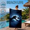 Dinosaur Moonlit Adventure Beach Towel, Microfiber Beach Towel, Perfect For Pool, Beach, Travel, Home Decor Beach Party Fan gifts