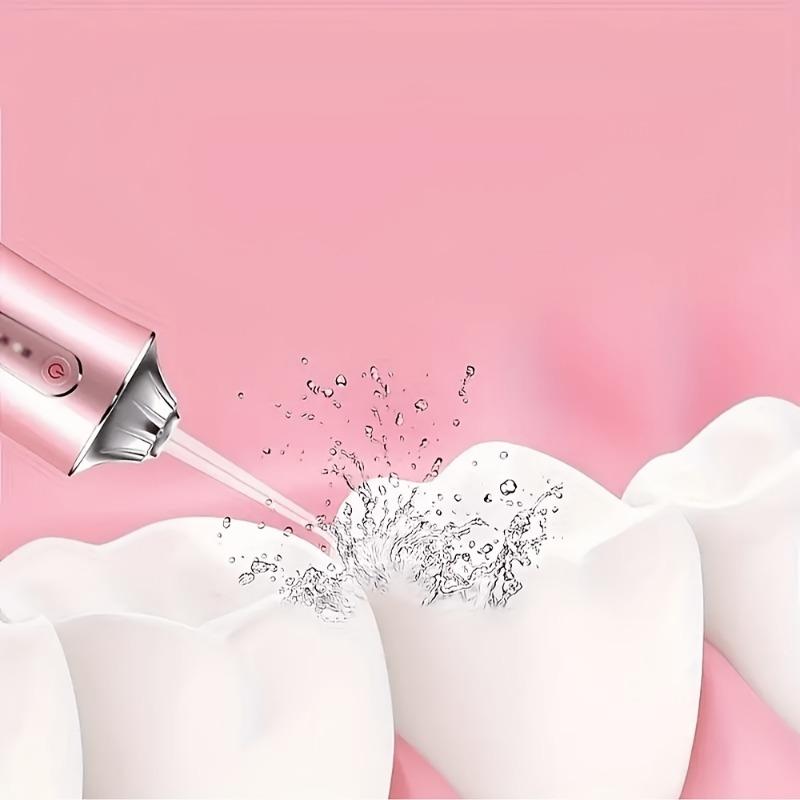 1 упаковка Беспроводной электрический ирригатор с 4 насадками - Насадка с вращением на 360°, USB-зарядка для ежедневного ухода за зубами и чистки десен