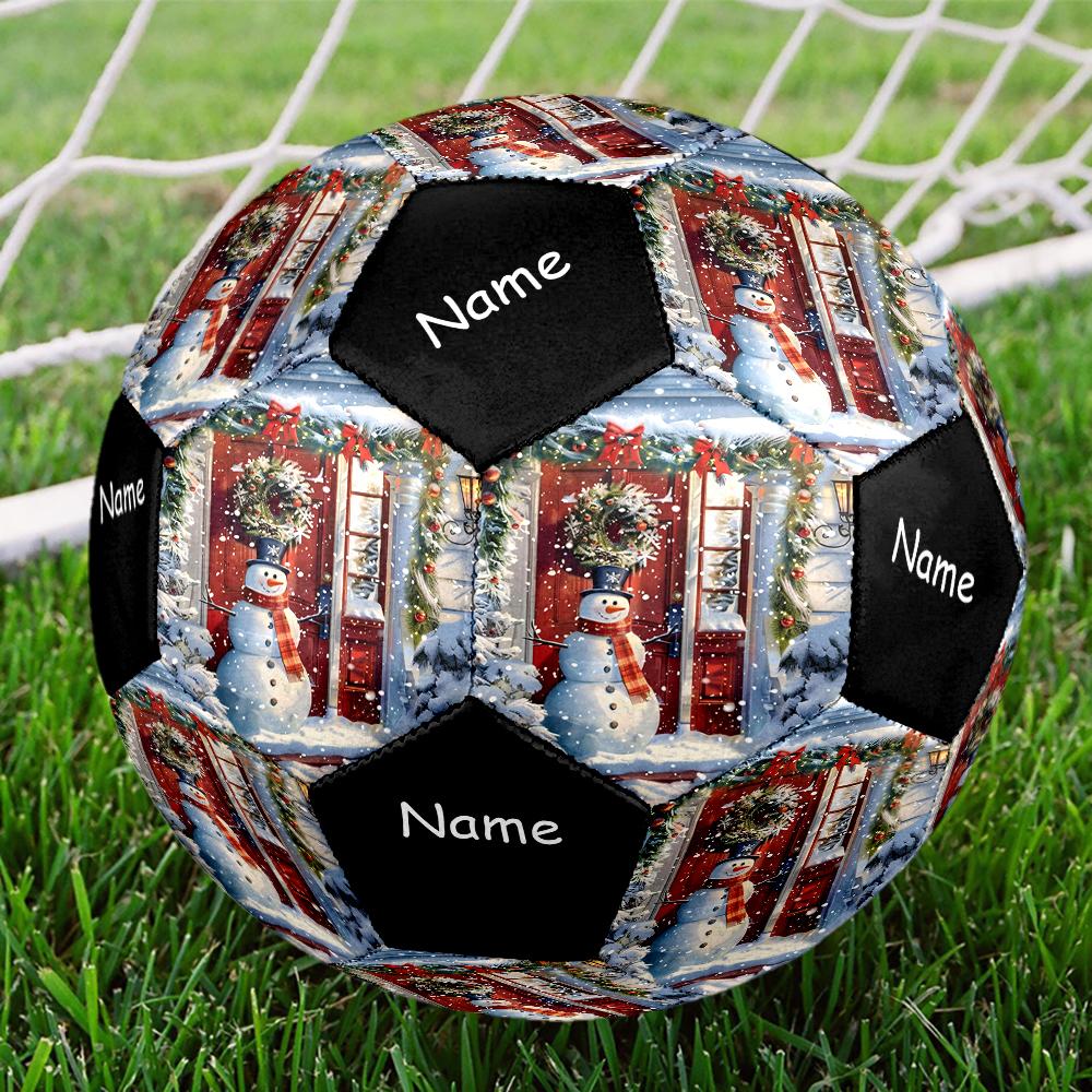 Custom Name Christmas Theme Size 5 Soccer Ball, Suitable for Both Indoor and Outdoor Matches, a Gift Suitable for Everyone.