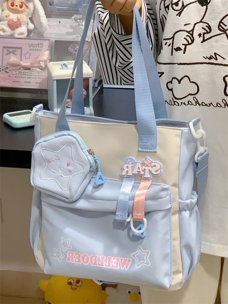 Школьная сумка японский инс милая студенческая портативная сумка для репетиторства высокая ценность большая вместимость повседневная сумка через плечо универсальный милый рюкзак