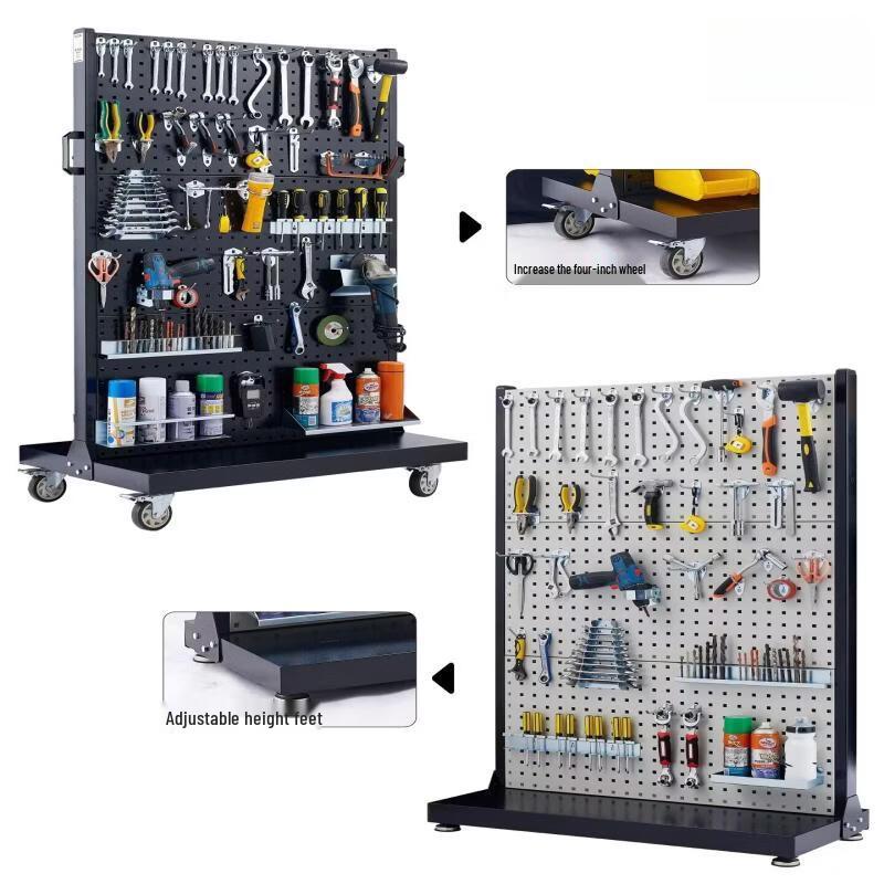 Double-Sided Square Hole Tool Pegboard Rack