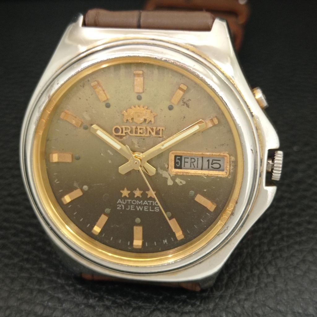 Orient КРИСТАЛЛ АВТОМАТИЧЕСКИЙ 46941 ВИНТАЖНЫЕ ЯПОНСКИЕ МУЖСКИЕ ЧАСЫ С ОРИГИНАЛЬНЫМ ЦИФЕРБЛАТОМ a707786-1