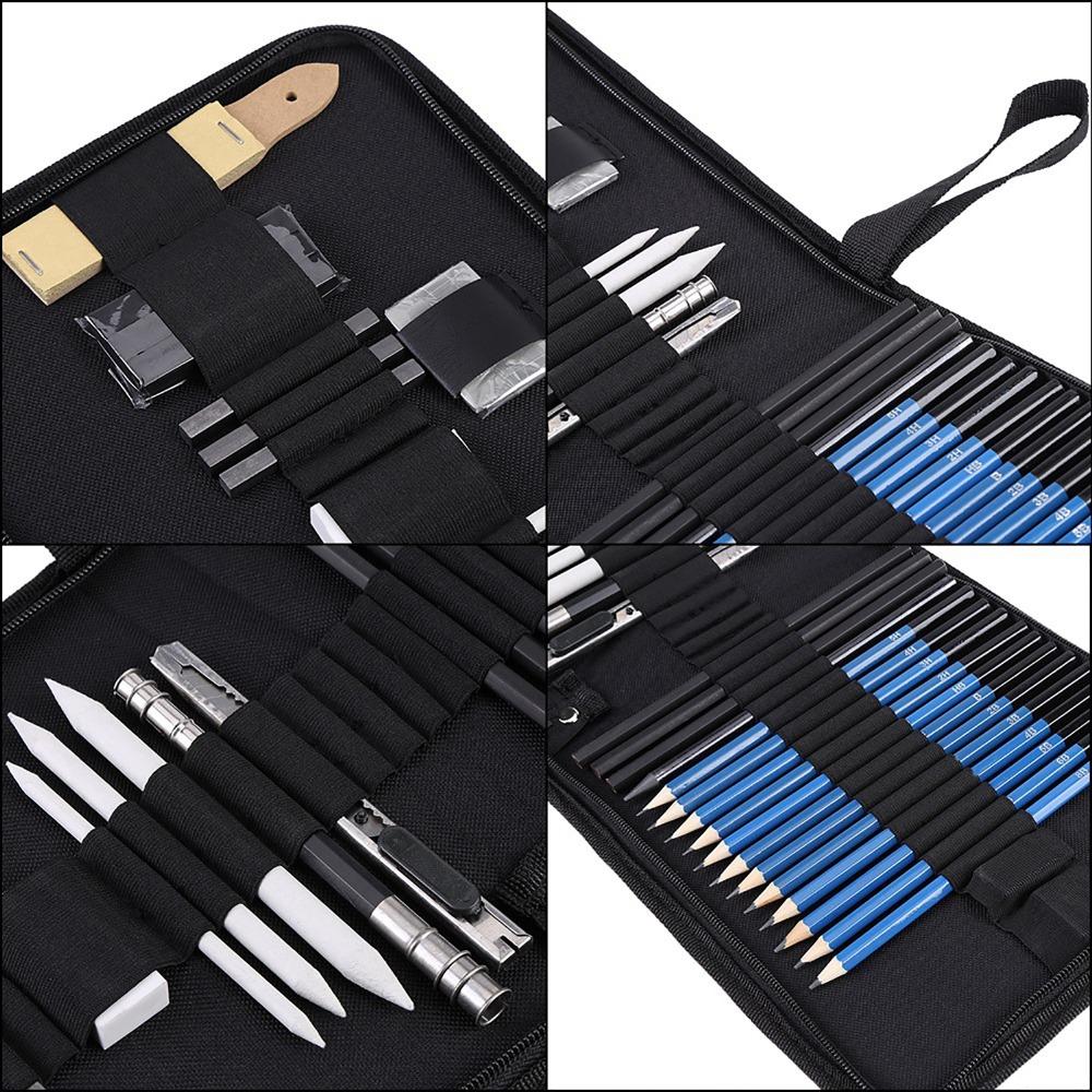 33PCS Non Toxic Sketch Drawing Set Portable Drawing Set Easy Storage Drawing Supplies Art Practice