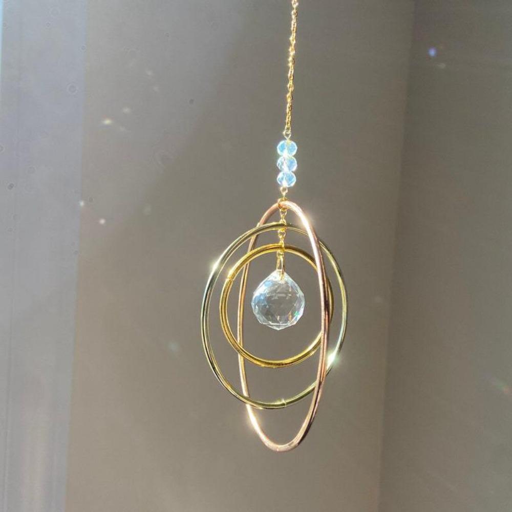 Round Shape Crystal Sun Catcher Crystal Sun Catchers Delicate Crystal Decorative Pendant Home