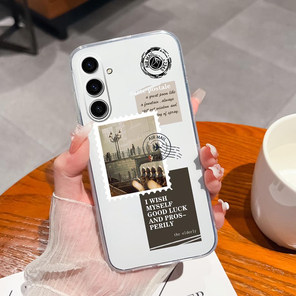 Чехол для телефона Samsung Galaxy S24 Plus Ultra Креативный Мягкий ТПУ Силикон Прозрачный Защита от падений Специальная задняя крышка Для Samsung S 24 Capa