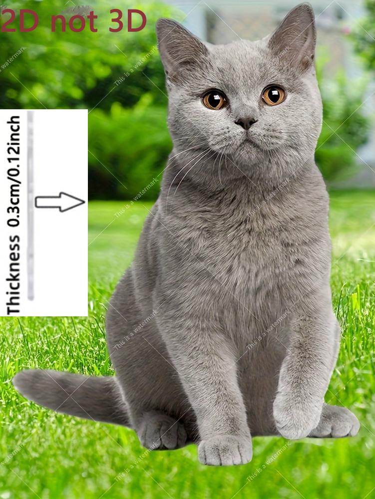 1 шт. садовых колышков для кошек, выполненных в виде серых кошачьих животных для украшения уличных цветочных горшков, идеальный подарок для любителей кошек.