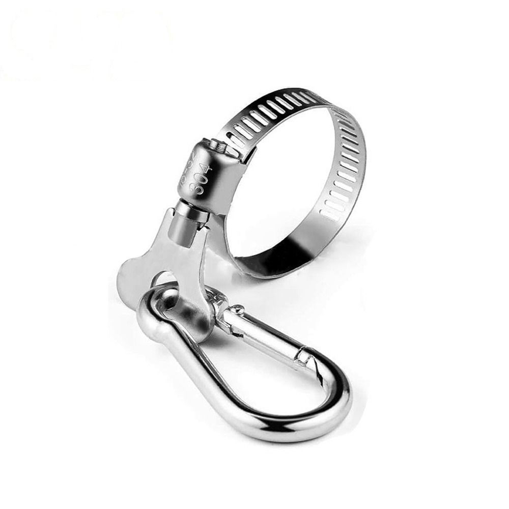 4pcs 22-32mm Flagpole Clamp with Carabiner Rope Hook High Quality Hose Clamp Garden