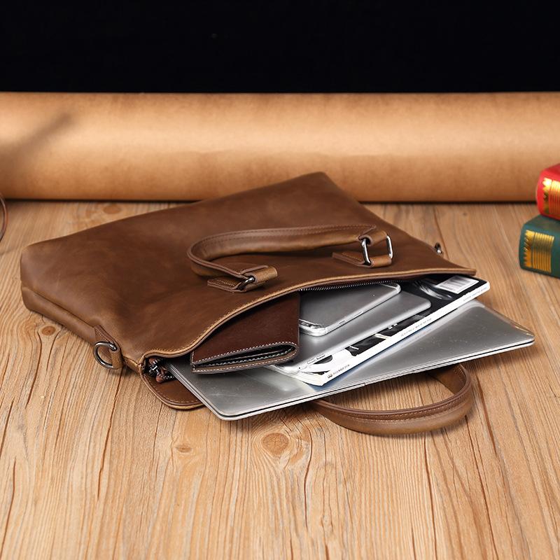 Корейская версия мужской сумки Crazy Horse Leather, сумка через плечо, портфель, сумка для компьютера из мягкой искусственной кожи, повседневная мужская сумка