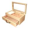 [Sears] Sears Wooden Jewelry Box, Accessory Box, Large Capacity Storage for Necklaces, Rings, Earrings, Natural Brown s98-0001-nb
