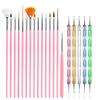YIKOOLIN 20pcs Nail Art Painting Brush Pen Tools Kit UV Gel 15pcs Nail Art Brushes Kit with 5pcs Nail Dotting Pens Nail Art Set