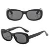 Oval Sunglasses for Women Thick Narrow Rectangle Frame Multi‑Color Gradient Lens UV400 Protection Men Street Party Beach Vacation Fashion Sun Glasses