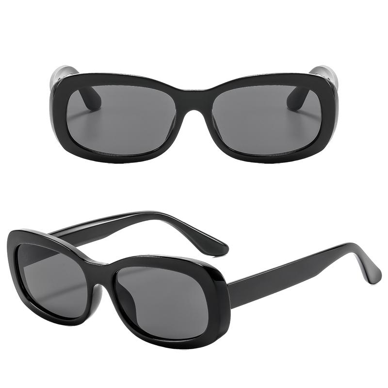 Oval Sunglasses for Women Thick Narrow Rectangle Frame Multi‑Color Gradient Lens UV400 Protection Men Street Party Beach Vacation Fashion Sun Glasses