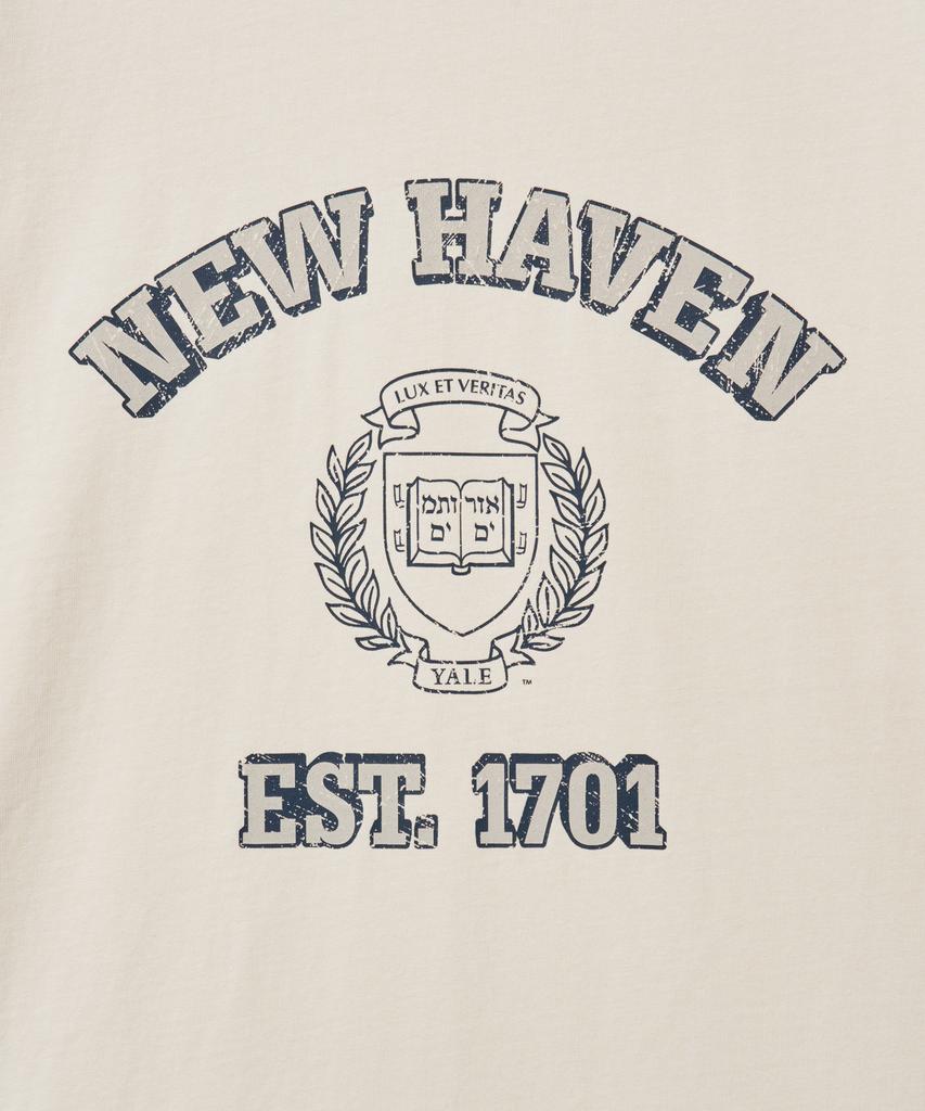 YALE New Haven Графическая футболка-рингер_Кремовый