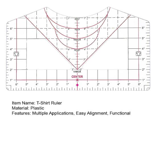 Универсальная линейка для футболок для выравнивания винила и измерения с сеткой