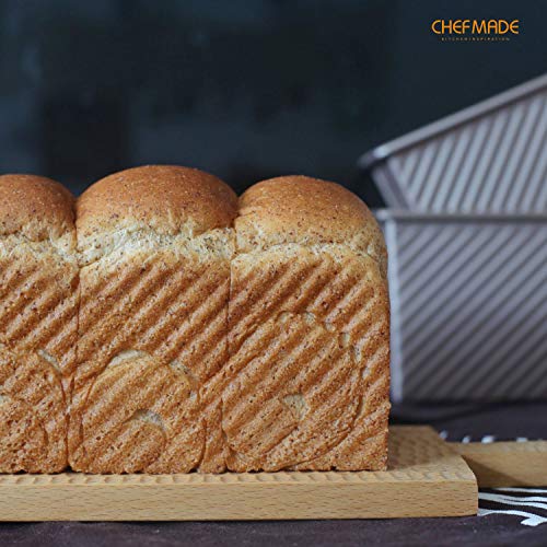 Форма для выпечки хлеба CHEFMADE, Форма для хлеба с крышкой, обеспечивающая высокую теплопроводность, Форма для выпечки хлеба волнистой формы, Антипригарная форма для хлеба