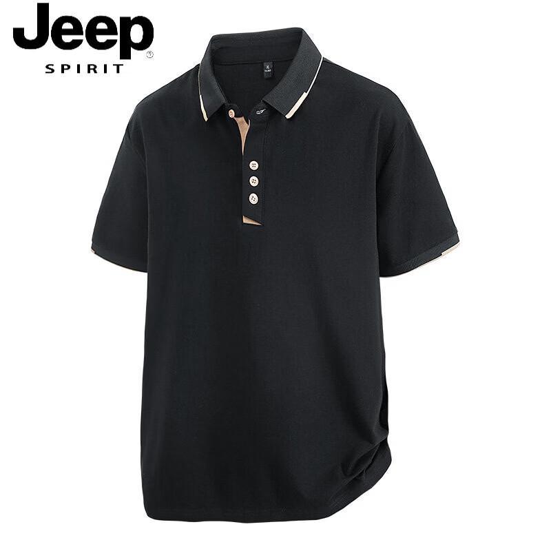 Мужская хлопковая смесовая футболка-поло свободного кроя JEEP SPIRIT