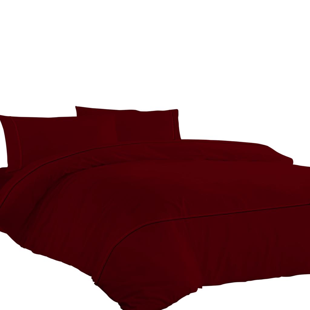 Комплект постельного белья из египетского хлопка премиум-класса 600TC с гладкой горизонтальной окантовкой (Набор из 3 предметов: 1 пододеяльник и 2 наволочки) - Различные размеры и цвета