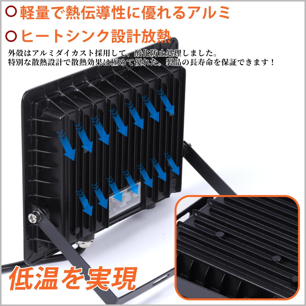 Maikading Светодиодный прожектор 50 Вт Рабочий свет эквивалент 850 Вт 8000 лм Тонкий 2-метровый шнур Вилка Совместимый с PSE Прочный Энергосберегающий Складское освещение Безопасность